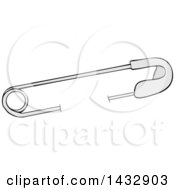 Clipart Of A Cartoon Safety Pin Through Material Royalty Free Illustration