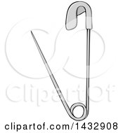 Clipart Of A Cartoon Safety Pin Royalty Free Vector Illustration