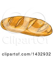 Clipart Of A Sketched Loaf Of French Bread Royalty Free Vector Illustration by Vector Tradition SM