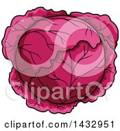 Poster, Art Print Of Cartoon Head Of Red Cabbage