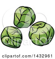 Clipart Of Cartoons Brussels Sprouts Royalty Free Vector Illustration by Vector Tradition SM