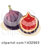 Clipart Of Figs Royalty Free Vector Illustration