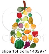 Poster, Art Print Of Pear Formed Of Fruits