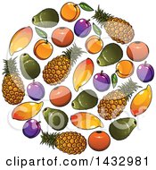 Poster, Art Print Of Circle Of Fruits