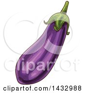Clipart Of A Sketched Eggplant Royalty Free Vector Illustration by Vector Tradition SM