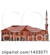 Poster, Art Print Of Line Drawing Styled Turkey Landmark Haci Bayram Camii
