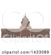 Poster, Art Print Of Line Drawing Styled Cuban Landmark National Capitol