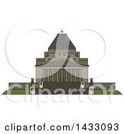 Clipart Of A Line Drawing Styled Australian Landmark Shrine Of Remembrance Royalty Free Vector Illustration by Vector Tradition SM