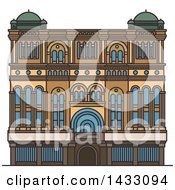 Clipart Of A Line Drawing Styled Australian Landmark Queen Victoria Building Royalty Free Vector Illustration by Vector Tradition SM