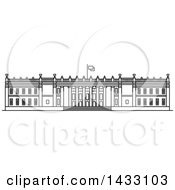 Clipart Of A Black And White Line Drawing Styled Colombian Landmark Colombia Capital Royalty Free Vector Illustration