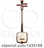 Clipart Of A Japanese Biwa Lute Instrument Royalty Free Vector Illustration by Vector Tradition SM