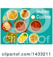 Clipart Of A Table Set With Indian Cuisine With Text Royalty Free Vector Illustration by Vector Tradition SM