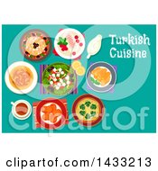 Poster, Art Print Of Table Set With Turkish Cuisine With Text