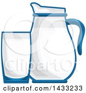 Poster, Art Print Of Milk Glass And Pitcher
