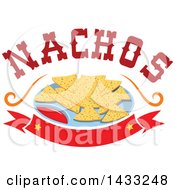 Poster, Art Print Of Plate Of Tortilla Chips And Salsa With Text Over A Blank Banner