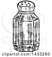 Clipart Of A Sketched Black And White Salt Or Pepper Shaker Royalty Free Vector Illustration