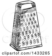 Clipart Of A Sketched Black And White Grater Royalty Free Vector Illustration