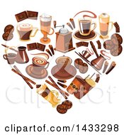 Poster, Art Print Of Heart Formed Of Coffee