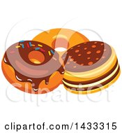 Clipart Of Donuts Royalty Free Vector Illustration