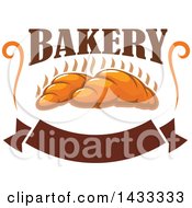 Poster, Art Print Of Design Of Hot Croissants With Bakery Text And A Blank Banner