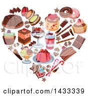 Heart Formed Of Desserts