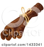 Clipart Of A String And Cinnamon Sticks Royalty Free Vector Illustration