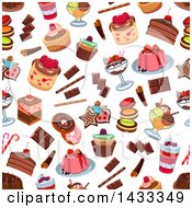 Clipart Of A Seamless Background Of Sweets Royalty Free Vector Illustration