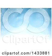 Poster, Art Print Of Winter Christmas Background Of Snow And Flakes On Blue