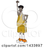 Poster, Art Print Of Cartoon Black Male Protester Holding Up A Fist And Shouting