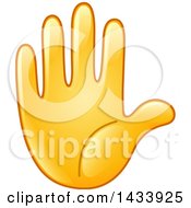 Poster, Art Print Of Cartoon Emoji Hand Counting 5 Gesturing Stop Or Raised