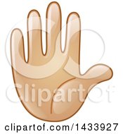 Clipart Of A Cartoon Emoji Hand Counting 5 Gesturing Stop Or Raised Royalty Free Vector Illustration