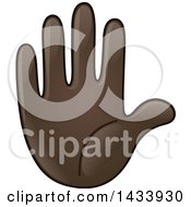 Clipart Of A Cartoon Emoji Hand Counting 5 Gesturing Stop Or Raised Royalty Free Vector Illustration
