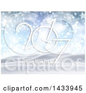 Clipart Of A Happy New Year 2017 Greeting Over A Winer Landscape Royalty Free Illustration