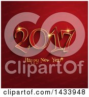 Clipart Of A Red And Gold Happy New Year 2017 Greeting Royalty Free Vector Illustration