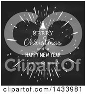 Poster, Art Print Of Merry Christmas And A Happy New Year Greeting On A Blackboard
