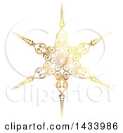 Clipart Of A Beautiful Gradient Golden Snowflake Royalty Free Vector Illustration by KJ Pargeter
