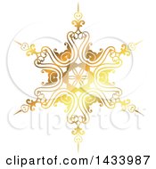 Poster, Art Print Of Beautiful Gradient Golden Snowflake