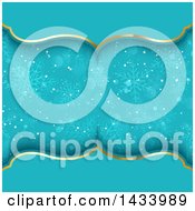 Poster, Art Print Of Beautiful Blue And Gold Background With Snowflakes