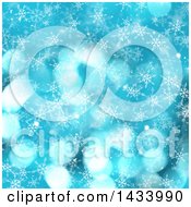 Poster, Art Print Of Blue Flare And Snowflake Background