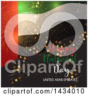 United Arab Emirates Happy National Day Design With A Flag Stars And Fireworks