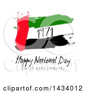 Flag United Arab Emirates Happy National Day Design Over White