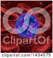 Clipart Of A 3d Zika Virus In The Blood Stream Royalty Free Illustration