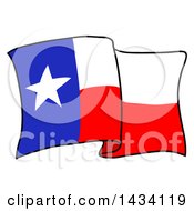 Cartoon Waving Texas Flag