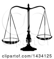 Clipart Of A Black Silhouetted Scales Of Justice Royalty Free Vector Illustration