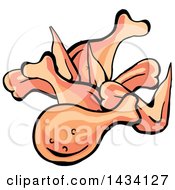 Clipart Of Cartoon Chicken Wings Royalty Free Vector Illustration