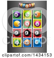 Brushed Metal Fruit Machine With Lottery Balls And Winning 8 Ball Number Line