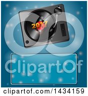 Poster, Art Print Of 3d Music Vinyl Record Player With 2017 Over Blue And A Text Box