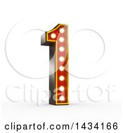Poster, Art Print Of 3d Retro Theater Light Bulb Styled Number 1 On A White Background With A Clipping Path