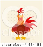 Poster, Art Print Of Chicken Rooster Bird Over Halftone