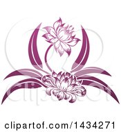 Beautiful Gradient Purple Water Lily Lotus Flowers